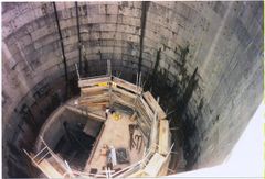 Inner ring being constructed at Coombs site. The gap between the rings is 2M and designed to be filled with water with the core dry.